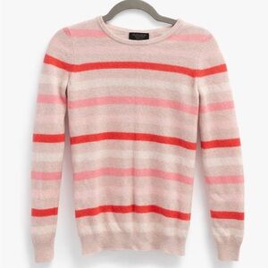 100% Cashmere Charter Club Striped Sweater – Pink & Red – XS